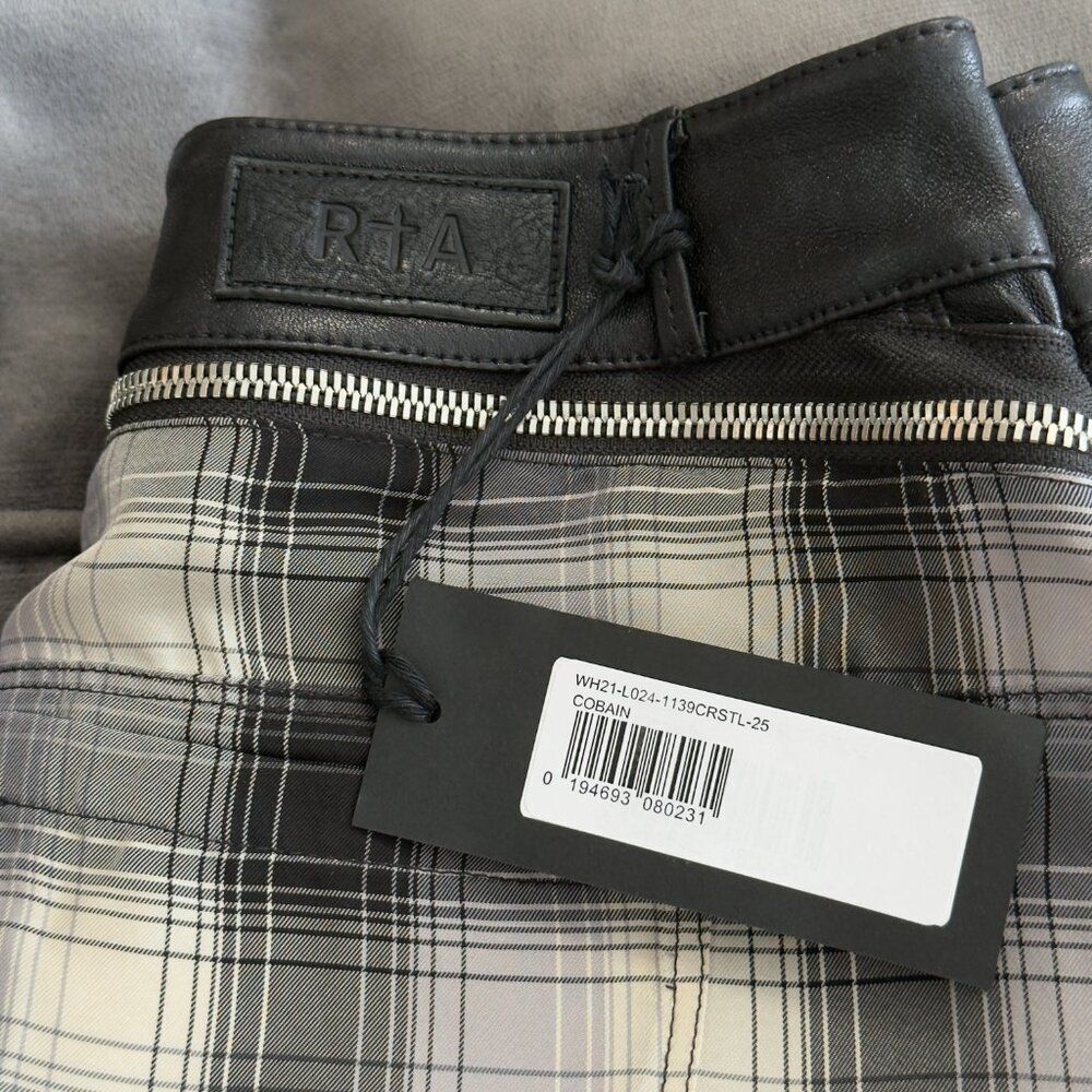NWT RtA Cobain Black Skinny Stretch Lambskin Leather Pants Sz 25 - Picture 6 of 8